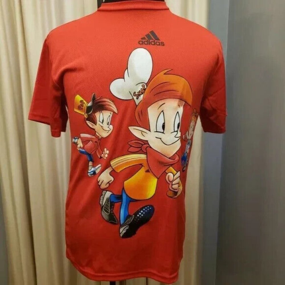 VTG ADIDAS Rice Krispies SNAP CRACKLE POP Red Shirt Top Men's Small